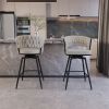 28" 360 Swivel Bar Stools Set of 2 Modern Swivel Bar Chairs, Barstools Counter Height with High Backrest, Easy 3-5 Minute Assembly for Bar, Kitchen