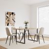 Dining Chairs Set of 4, Modern Accent Chairs with Soft glove suede Fabric Upholstered Seat