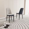 A set of 4 or 2 dining chair, modern style chair made of high-quality PU Leather fabric with thick soft cushions, black metal leg kitchen chair