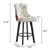 Modern Swivel Bar Stools Velvet Barstools Button Tufted Bar Stools Rivet Trim Bar Stools for Kitchen Island,Bistro