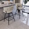 28" 360 Swivel Bar Stools Set of 2 Modern Swivel Bar Chairs, Barstools Counter Height with High Backrest, Easy 3-5 Minute Assembly for Bar, Kitchen