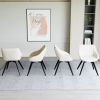 A set of 4 dining chairs, medieval modern kitchen dining chair, PU decorative chairs with black metal legs, suitable for home&kitchen